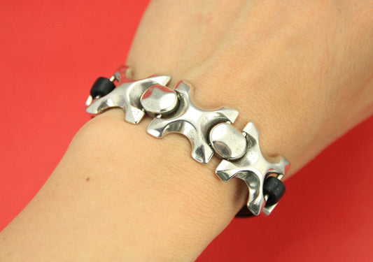 C0012>> MADE in EUROPE 5mm cord zamak chain connector, flat 5mm leather cord zamak connector Qty 1