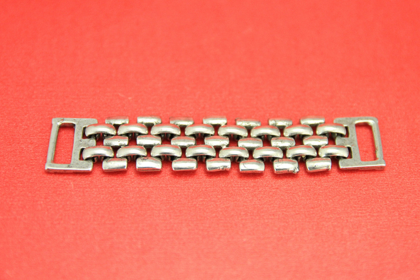 C0014>>MADE in EUROPE zamak chain connector,  flat 10mm leather cord connector Qty 1