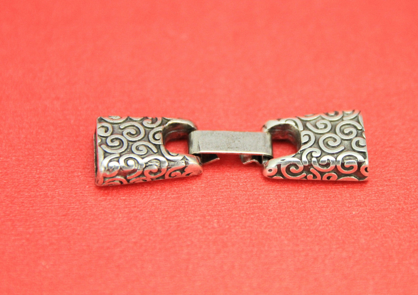 FC0308>> MADE in EUROPE zamak snap flat cord clasp, 10mm flat cord engraved clasp (6810S) Qty1
