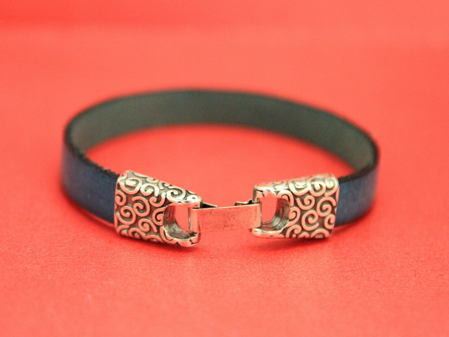 FC0308>> MADE in EUROPE zamak snap flat cord clasp, 10mm flat cord engraved clasp (6810S) Qty1