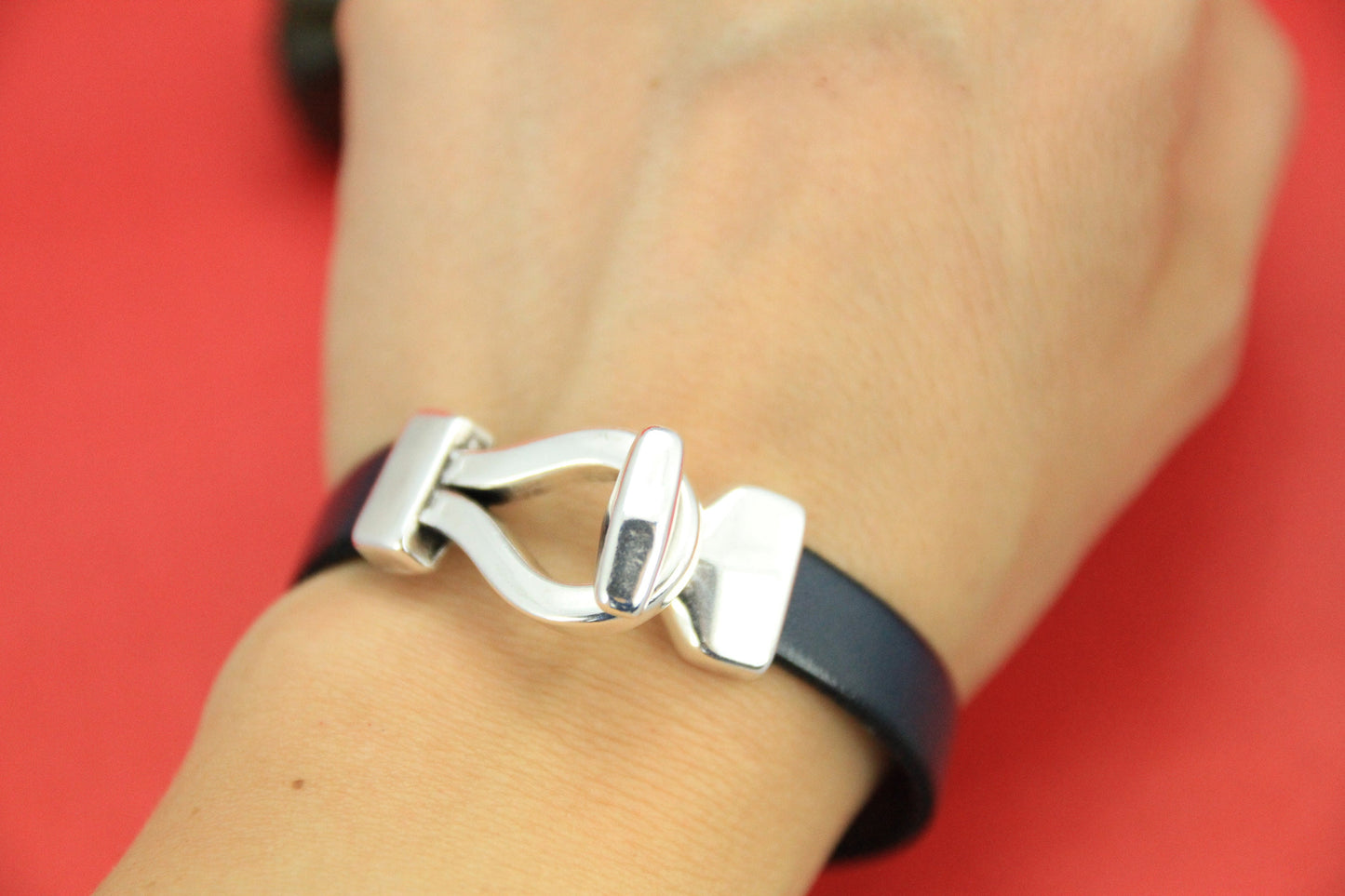 FC0311>>MADE in EUROPE zamak hook clasp, 10mm flat cord clasp, silver hook clasp (NG1501) Qty1
