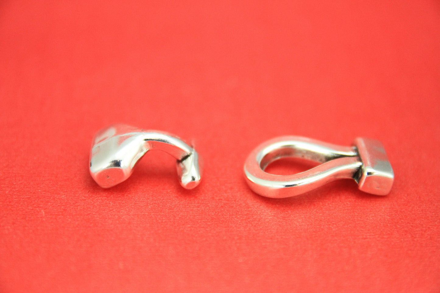 FC0311>>MADE in EUROPE zamak hook clasp, 10mm flat cord clasp, silver hook clasp (NG1501) Qty1