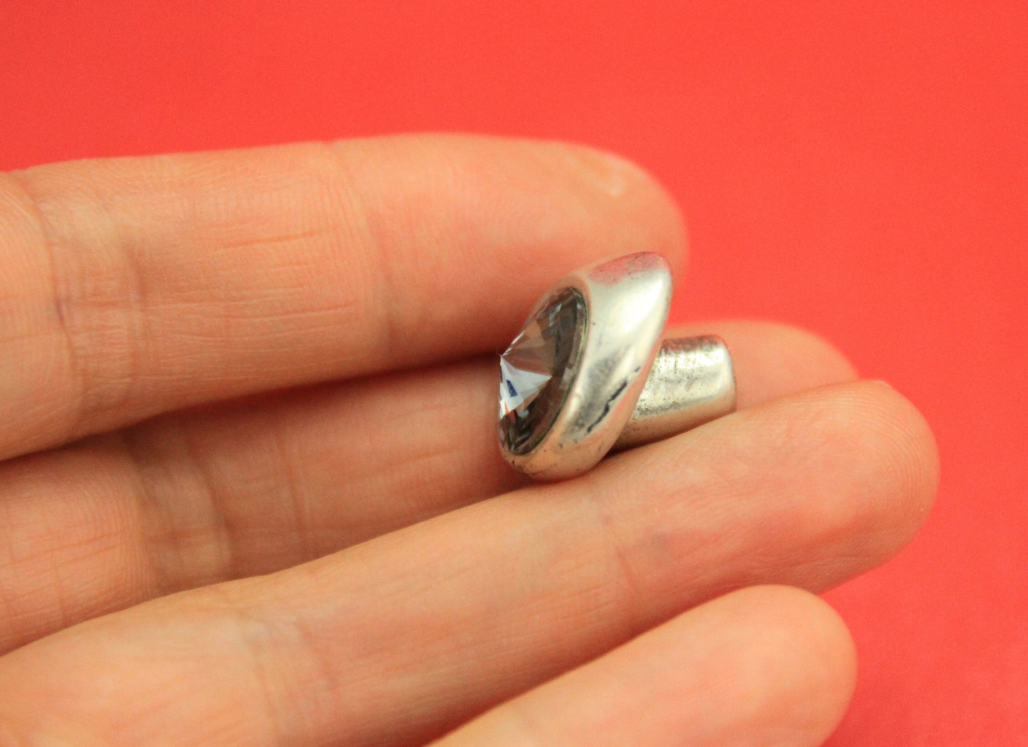 RC0151>>MADE in EUROPE zamak Swarovski button clasps, 4mm hole button clasp, (7401) Qty1