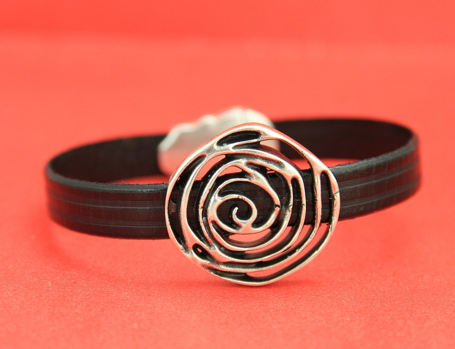 FS0362>>MADE IN EUROPE zamak flower slider 10mm flat cord, 10mm flat cord flower bead, (PA0012) Qty1
