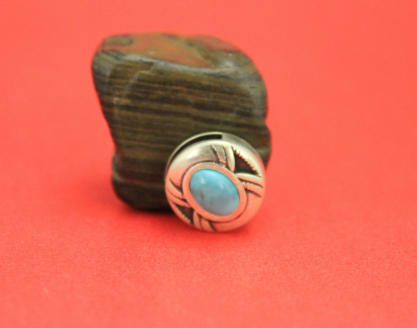 FS0377 >>MADE in EUROPE 2 zamak turquoise sliders, 13mm leather cord turquoise slider, zamak turquoise cabochon slider (76308/13zp) Qty2