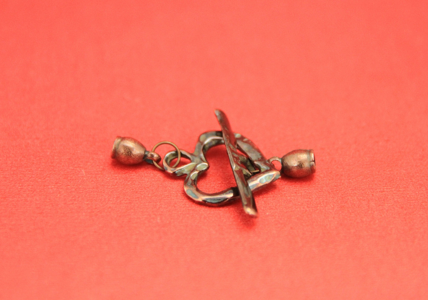 RC0155>>MADE in EUROPE zamak toggle clasp set, zamak 3.5mm cord clasp, copper 3.5mm clasp, heart clasp (X5036/4425AC) Qty1