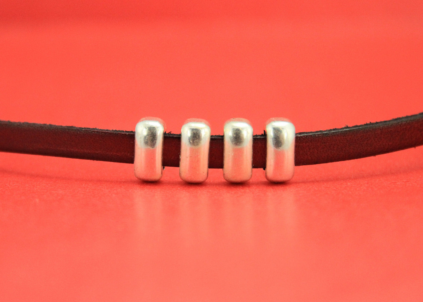 FS0386>>MADE in EUROPE 4 zamak slider bars for flat leather cord, zamak slider bars qty4