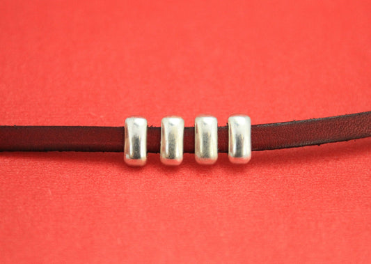 FS0386>>MADE in EUROPE 4 zamak slider bars for flat leather cord, zamak slider bars qty4