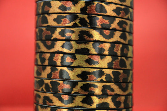MADE in EUROPE  24'' multi color flat leather cord, 10mm flat leather cord, 10mm printed leather cord