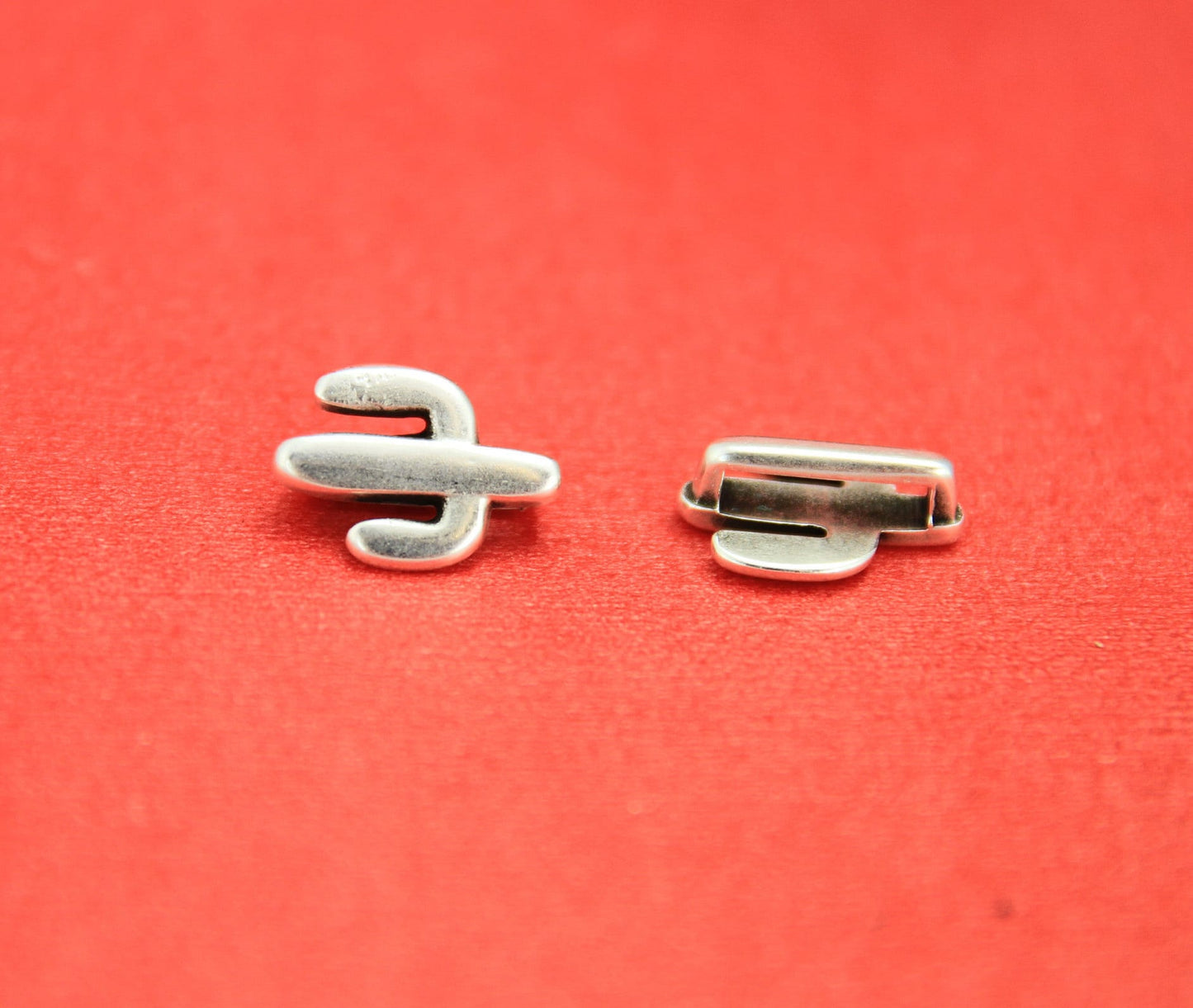 FS0367>>MADE IN EUROPE 2 zamak cactus sliders 10mm flat cord, 10mm flat cord  cactus sliders Qty2