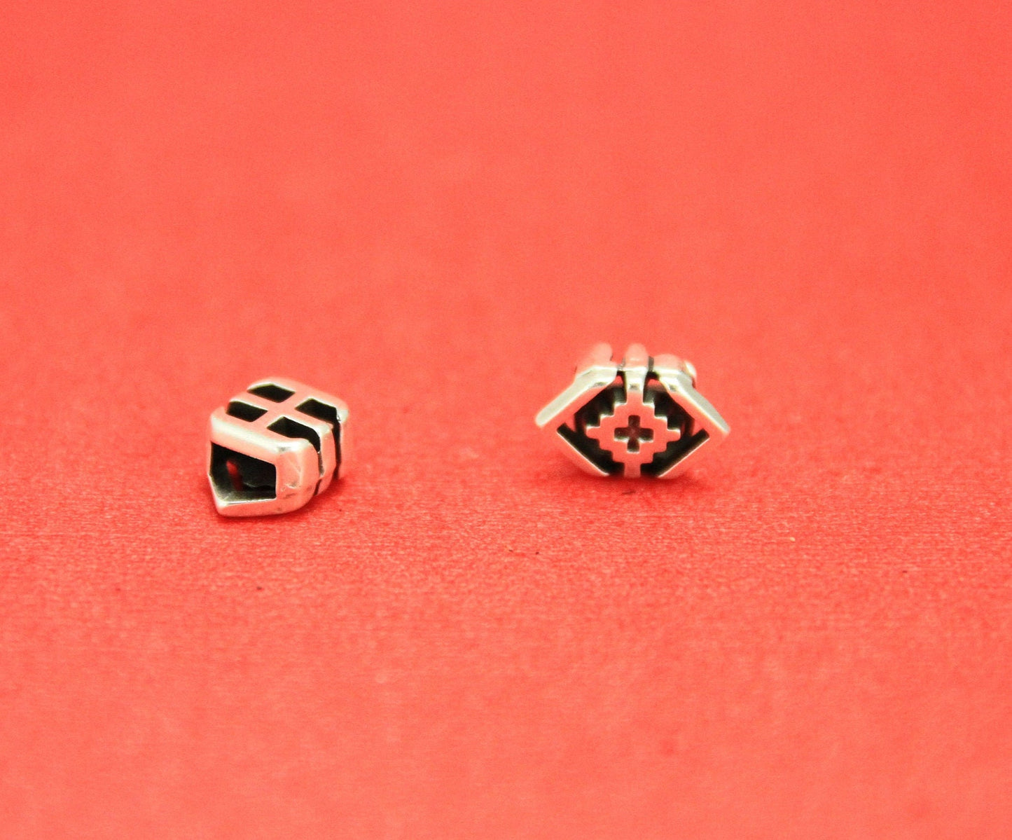 FS0370>>MADE in EUROPE 4 zamak cross sliders, 5mm flat cord zamak tiny cross sliders, zamak  slider for 5mm cord Qty4