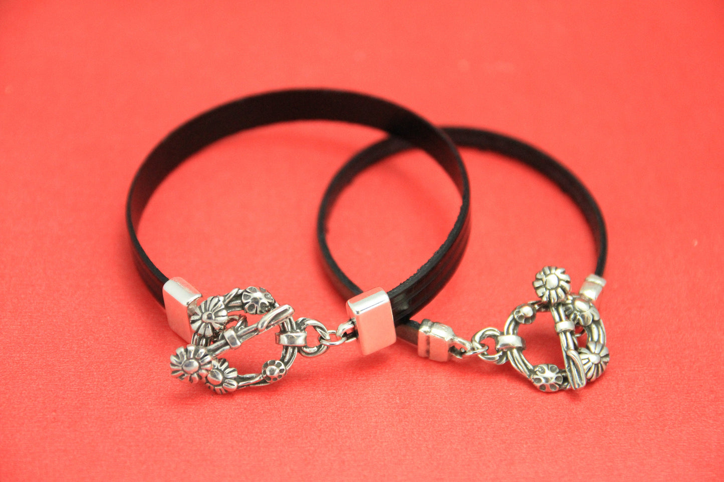 FC0316>>MADE in EUROPE zamak flat toggle clasp, 10mm or 5mm flat cord flower toggle clasp,(F7311S) Qty1