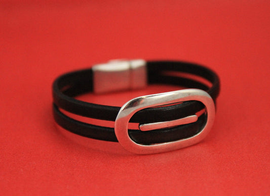 FS0375>>MADE in EUROPE zamak oval slider, double cord slider, 5mm flat cord slider Qty1
