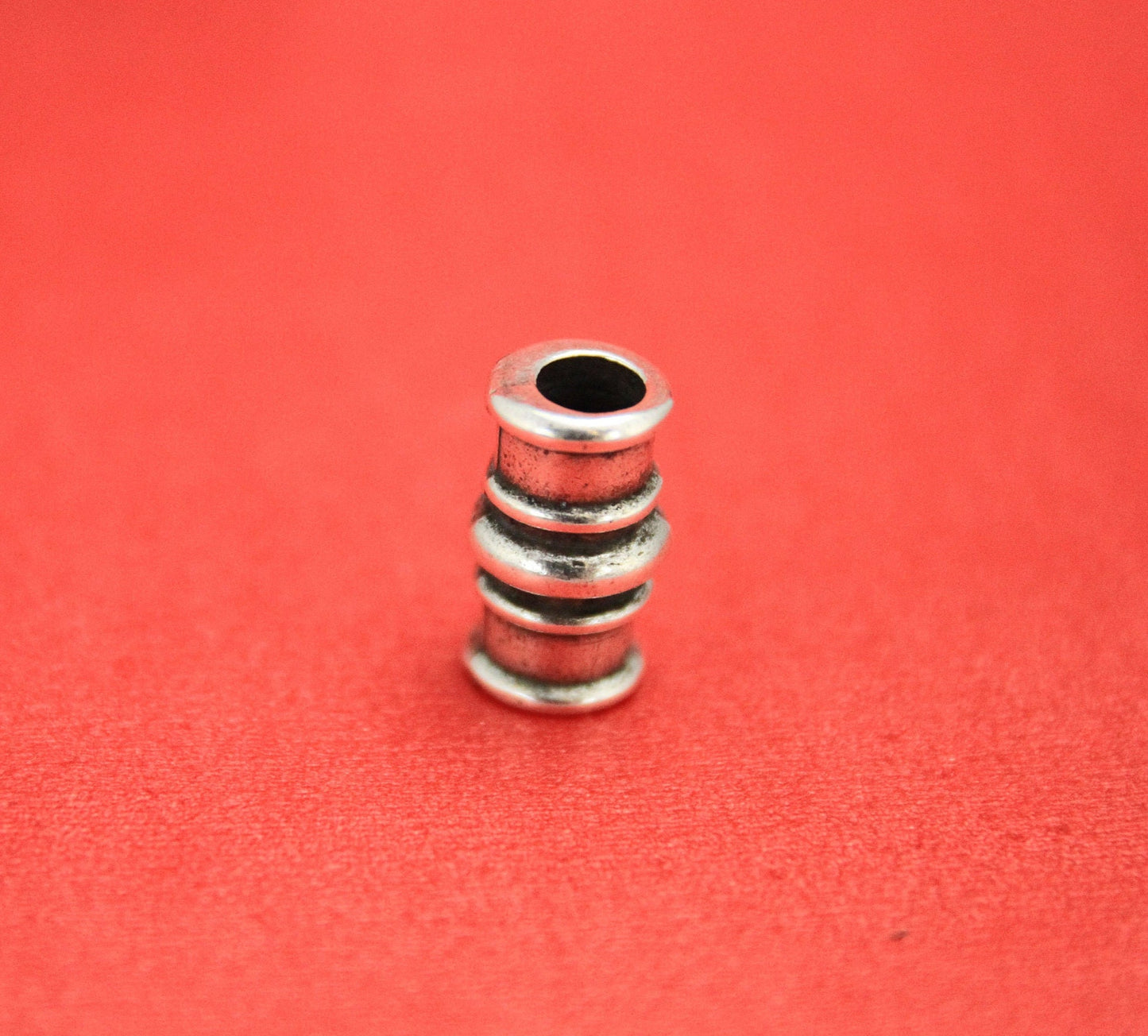 RS0022>>MADE in EUROPE 2 zamak tubes, 5mm hole zamak tube slider, round cord tube beads qty2