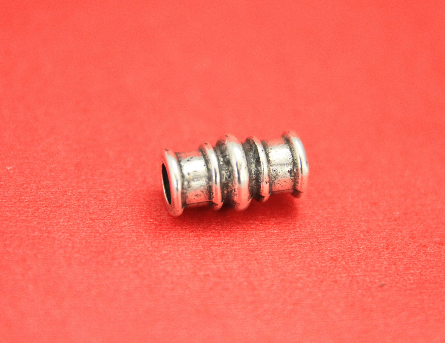 RS0022>>MADE in EUROPE 2 zamak tubes, 5mm hole zamak tube slider, round cord tube beads qty2