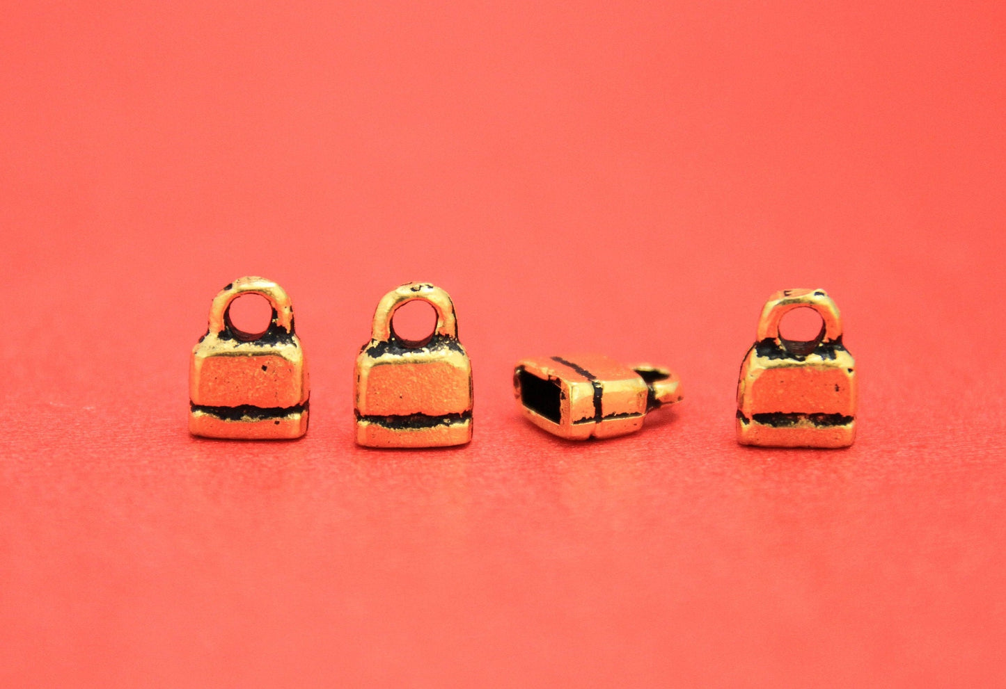 6/3 MADE IN EUROPE 4 cord ends, leather cord ends, leather cord end caps, flat leather cord clasp, 5mm flat cord ends, (X21)Qty4