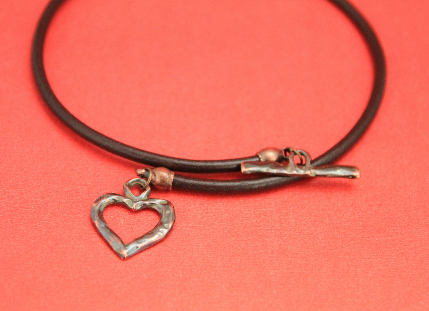RC0155>>MADE in EUROPE zamak toggle clasp set, zamak 3.5mm cord clasp, copper 3.5mm clasp, heart clasp (X5036/4425AC) Qty1