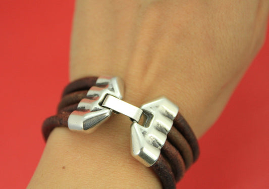 RC0157>>MADE in EUROPE zamak multi strand clasp, zamak snap clasp, 4 strand bracelet zamak clasp (75858/05S) Qty1