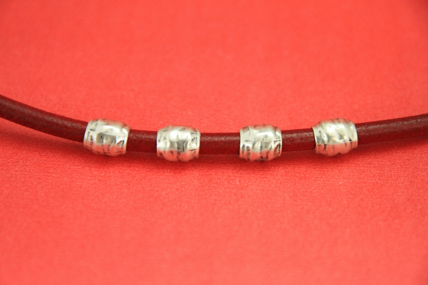 RS0033>>MADE in EUROPE 4 silver zamak tubes, 5mm hole zamak tube slider, 5mm round cord tube bead  (BO-0083S) qty4