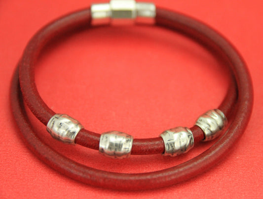 RS0033>>MADE in EUROPE 4 silver zamak tubes, 5mm hole zamak tube slider, 5mm round cord tube bead  (BO-0083S) qty4
