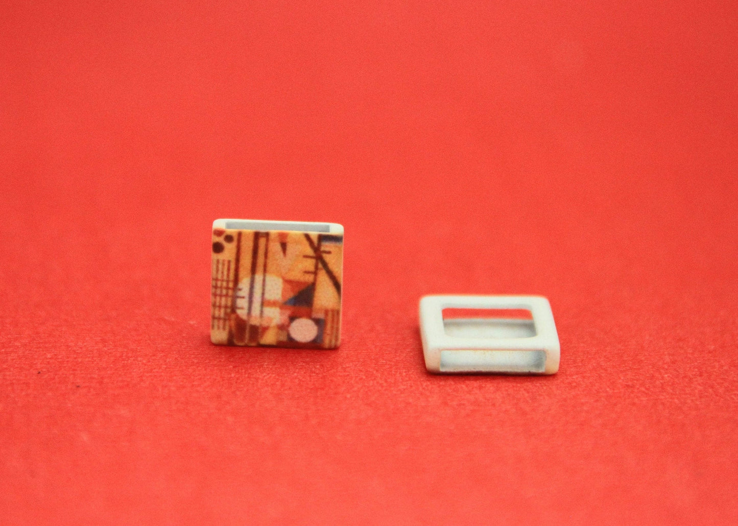 FS0403>> MADE IN EUROPE 2 acrylic square sliders, slider for flat cord, 10mm flat cord slider, Qty2