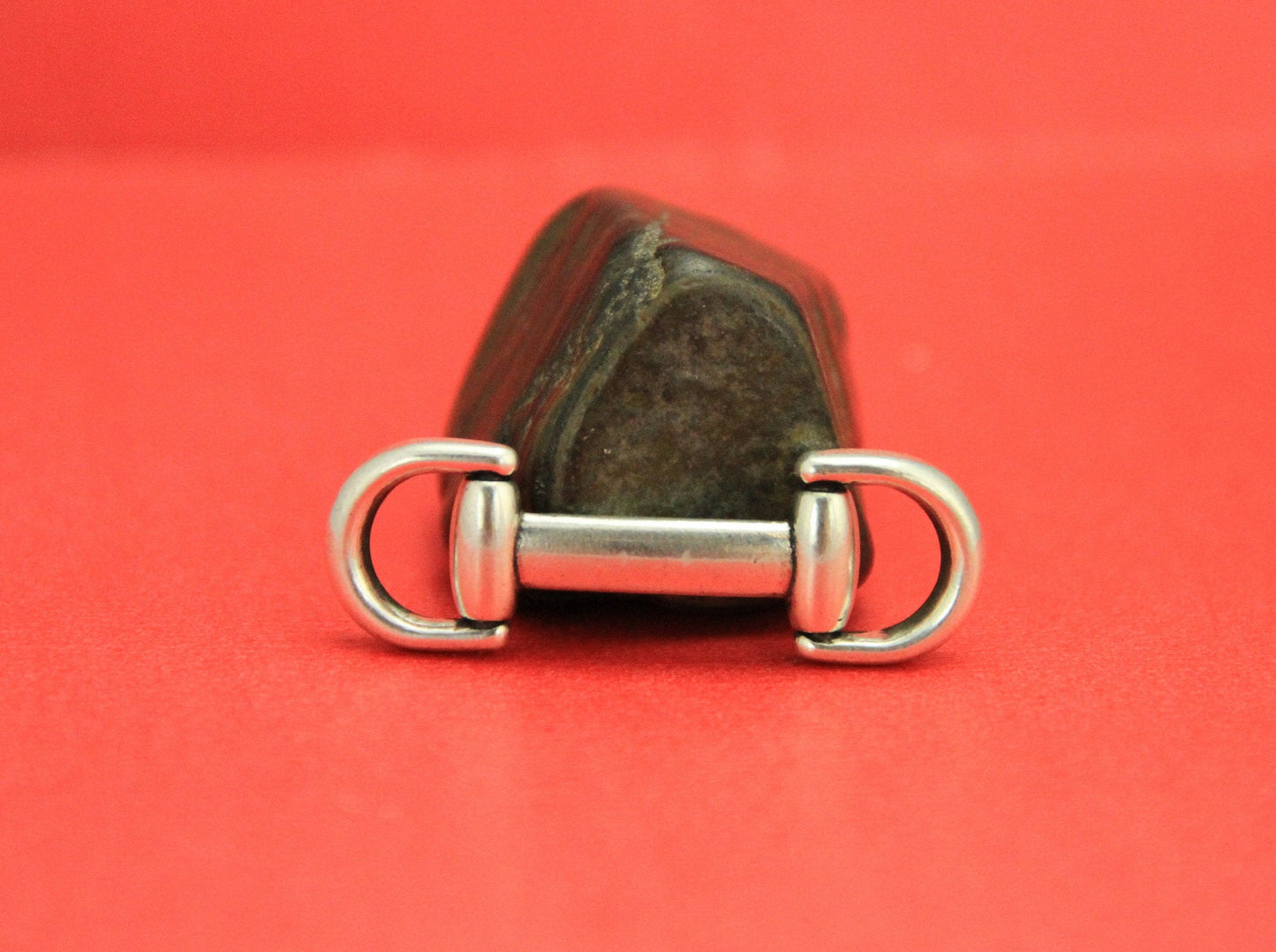 C0134>>MADE in EUROPE flat cord stirrup connector, snuffle bit connector, zamak stirrup connector, Qty1