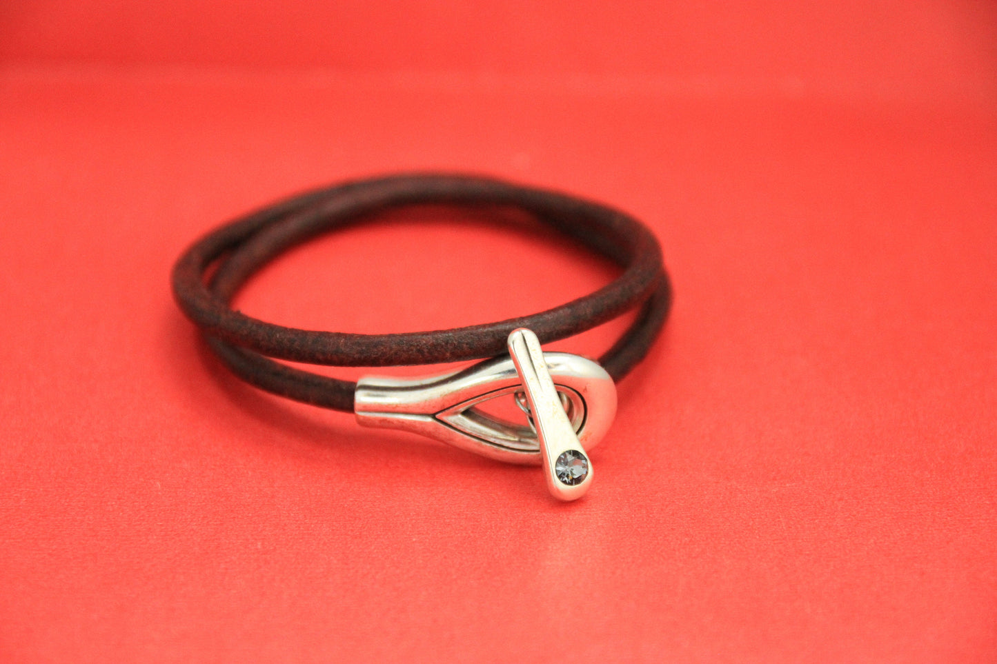 RC0097>>MADE in EUROPE zamak toggle clasp for bracelet, 5mm cord toggle clasp with Swarovski crystal, 3 piece clasp (ng2651) Qty1