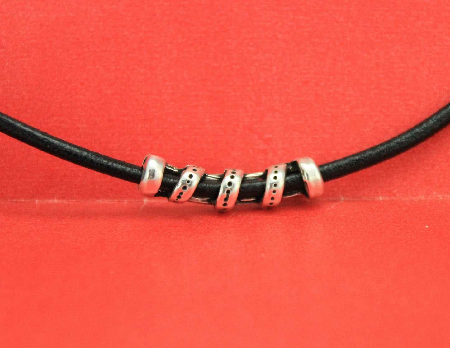 RS0044>>MADE IN EUROPE 2 zamak sliders, spiral tube for necklace, round cord spiral slider, 3mm leather  slider, Qty2
