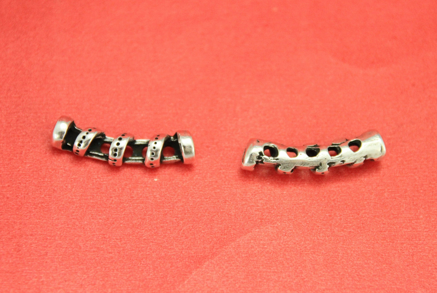 RS0044>>MADE IN EUROPE 2 zamak sliders, spiral tube for necklace, round cord spiral slider, 3mm leather  slider, Qty2