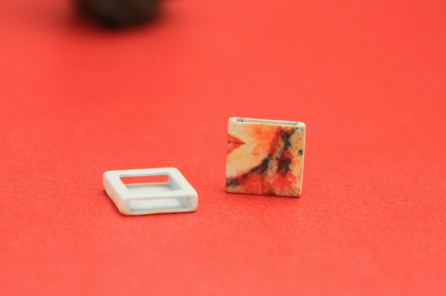 FS0402>> MADE IN EUROPE 2 acrylic square sliders, slider for flat cord, 10mm flat cord slider, Qty2