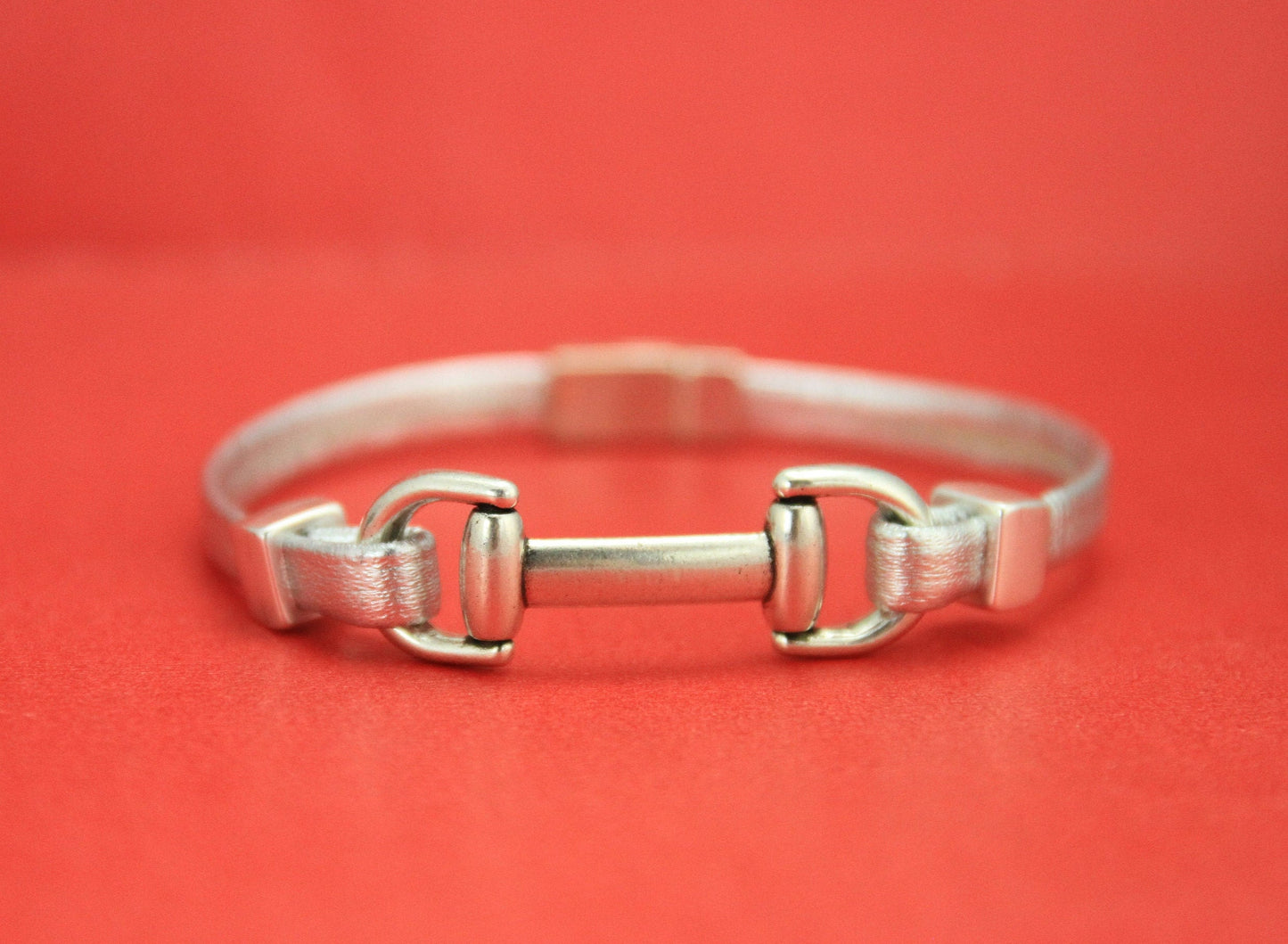 C0134>>MADE in EUROPE flat cord stirrup connector, snuffle bit connector, zamak stirrup connector, Qty1