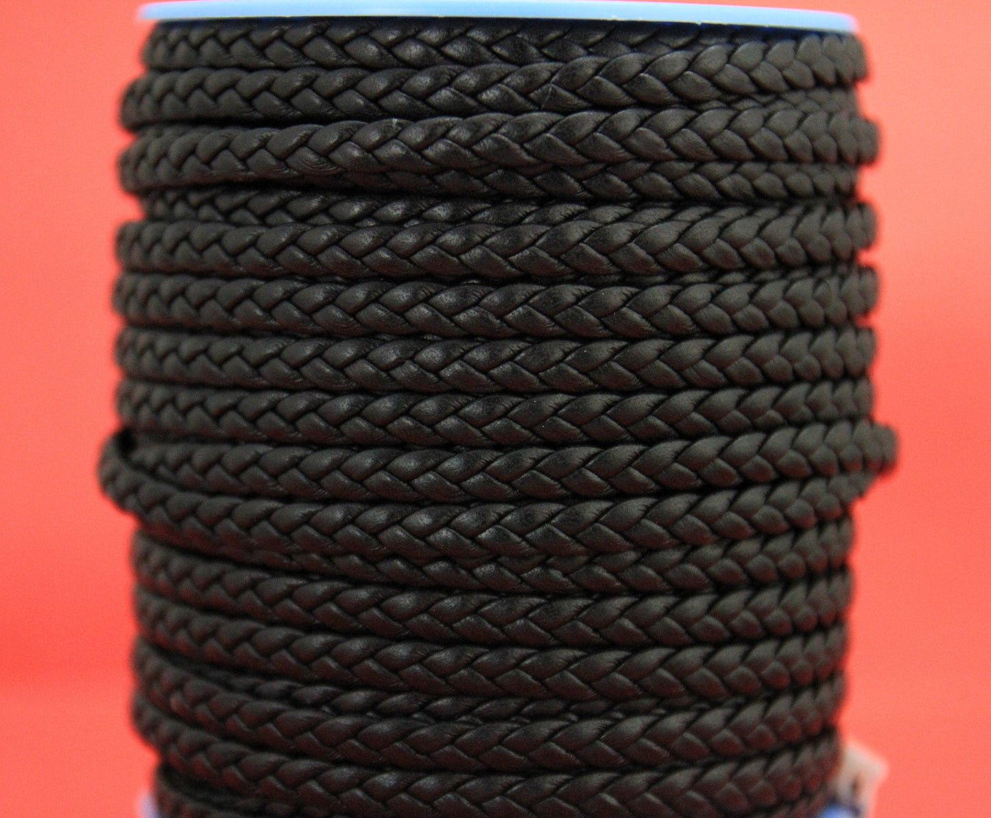 MADE IN SPAIN 24"  5mm flat braided leather cord, 5mm black braided leather cord