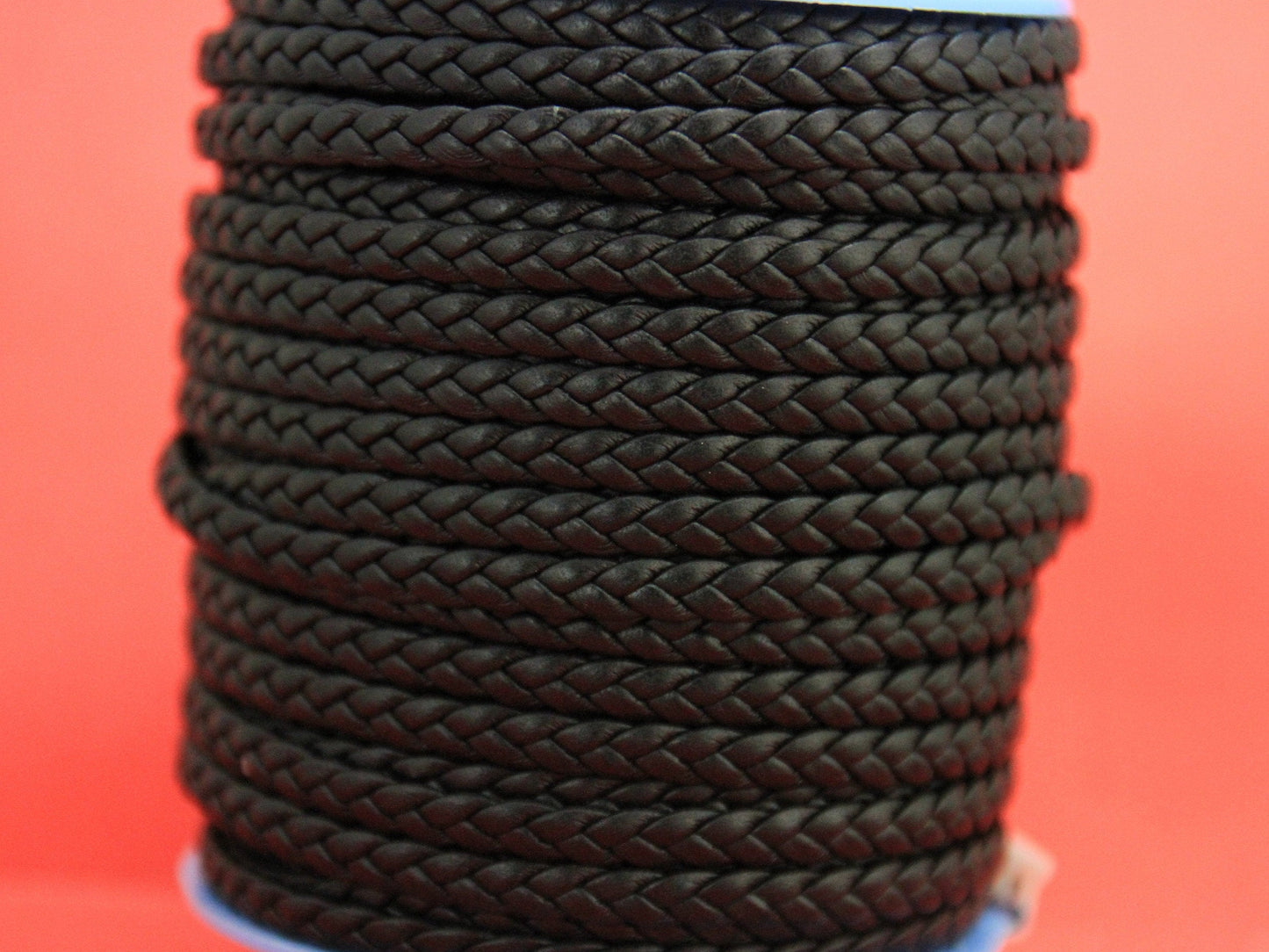 MADE IN SPAIN 24"  5mm flat braided leather cord, 5mm black braided leather cord