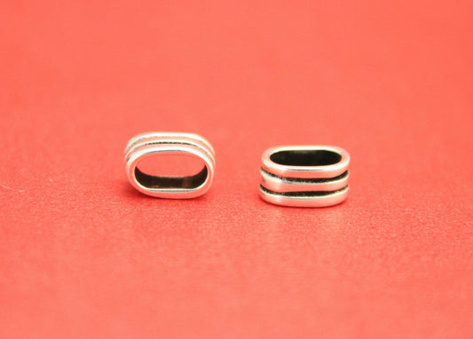 RS0049>>MADE in EUROPE zamak 10x5mm cord slider, 10x5mm engraved sliders, Qty2