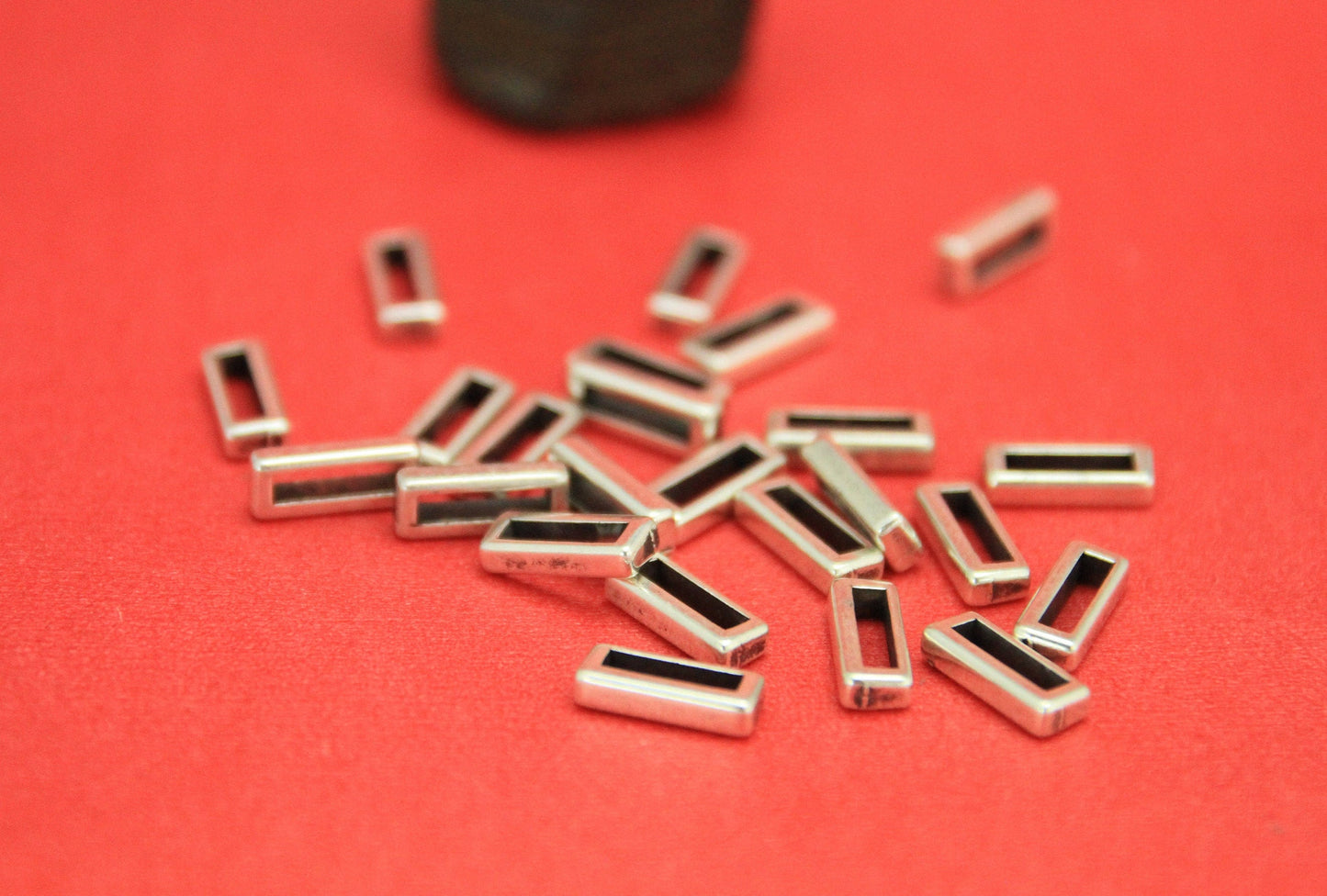 FS0418>>MADE in EUROPE 4 zamak slider bars, 10mm flat cord sliders, 10mm leather cord  sliders, Qty4