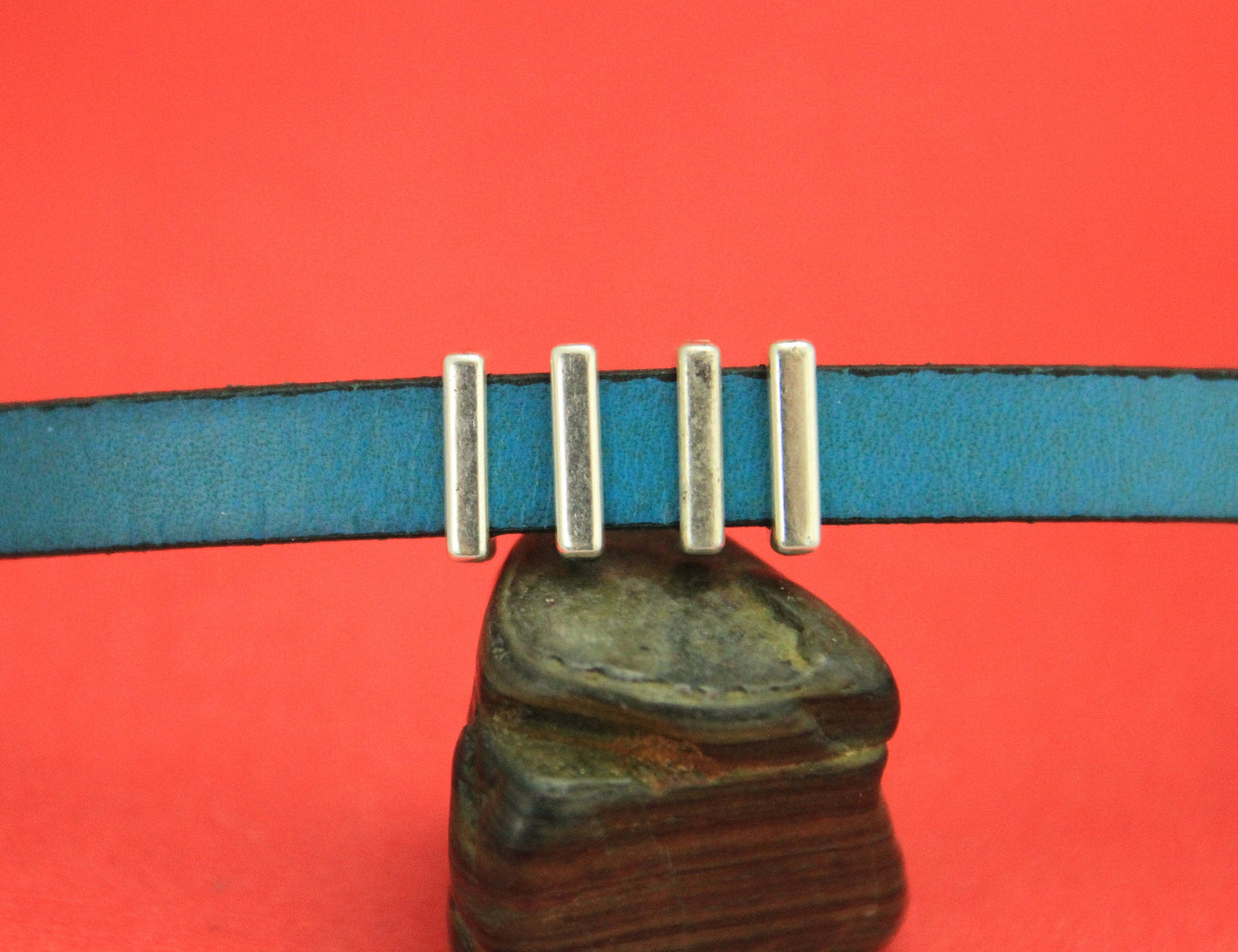 FS0418>>MADE in EUROPE 4 zamak slider bars, 10mm flat cord sliders, 10mm leather cord  sliders, Qty4