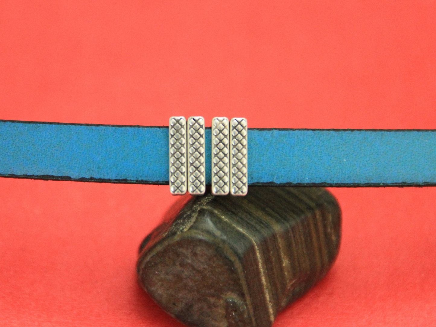 FS0419>>MADE in EUROPE 4 zamak slider bars, 10mm flat cord sliders, 10mm leather cord  sliders, Qty4