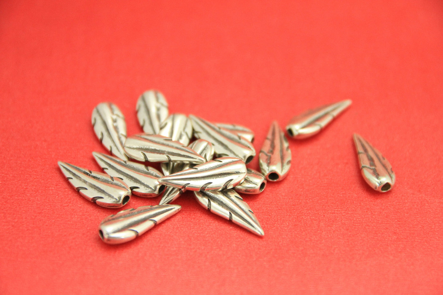 6/4 MADE in EUROPE 2 zamak cord ends, silver leaf cord end caps, 2mm round cord ends, zamak 2mm round cord ends, Qty2
