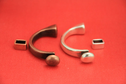 B0024>> MADE in EUROPE zamak button half bracelet+ slider, zamak half cuff, metal half bracelet (6722/5) Qty1