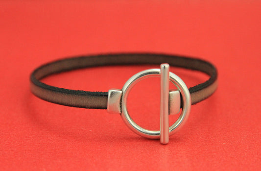 FC0338>>MADE in EUROPE zamak flat toggle clasp, 5mm flat toggle clasp, zamak silver clasp, 5mm flat cord clasp, (PF11616)Qty1