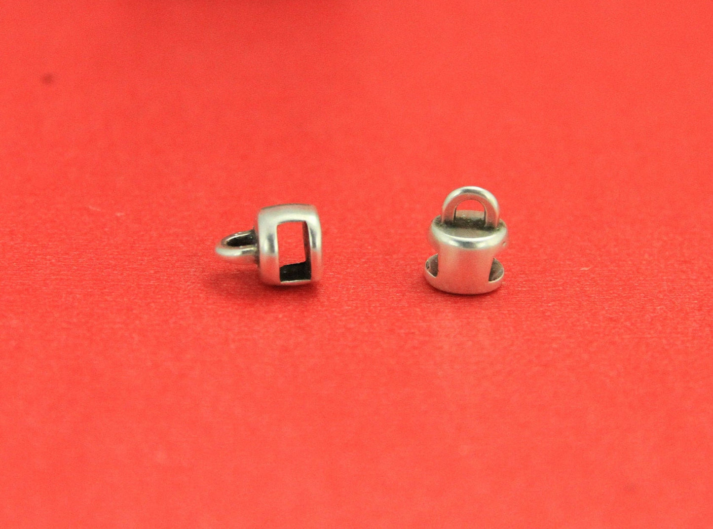 FS0427>> MADE in EUROPE 2 zamak bail sliders, 5mm flat cord bail slider, slider with hanging ring, flat cord charm holder, Qty2