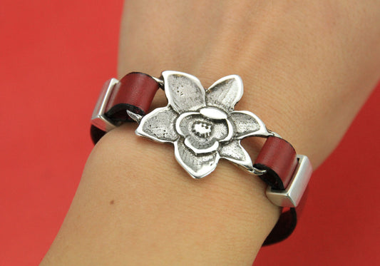 C0062>>MADE in EUROPE zamak flower connector, bracelet zamak component (ABLZ25) qty1