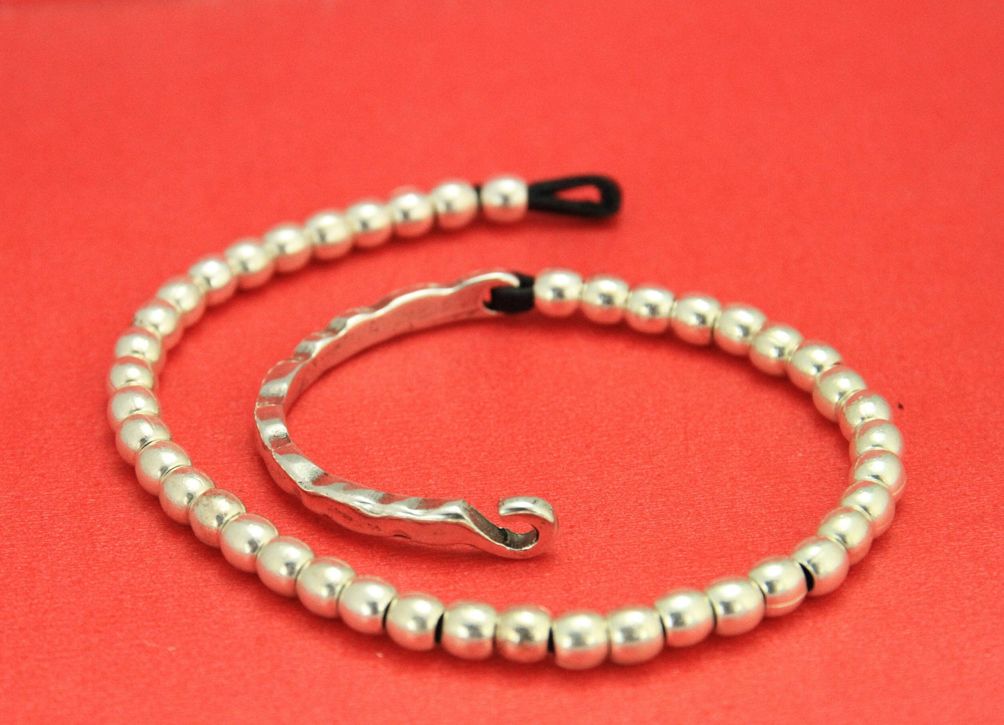 B0087>>MADE in EUROPE zamak half bracelet component, hammered zamak bracelet hook, Qty 1