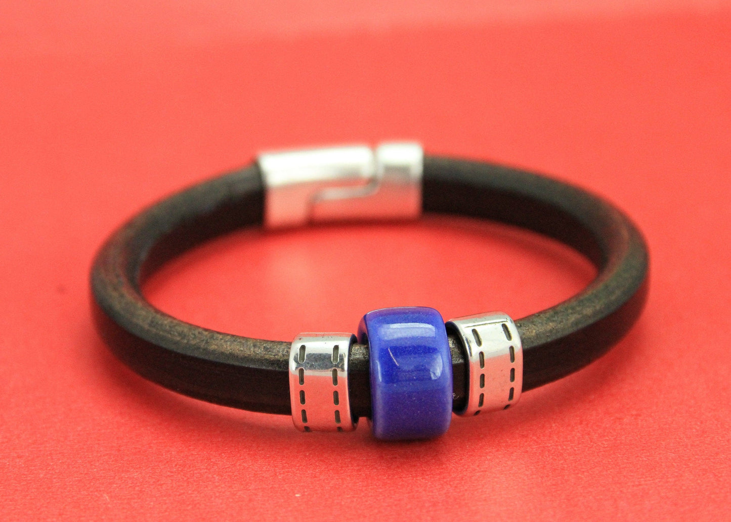 LS0055>> MADE IN EUROPE 2 zamak ring sliders, licorice stitched ring slider, 10x6mm  sliders, Qty2