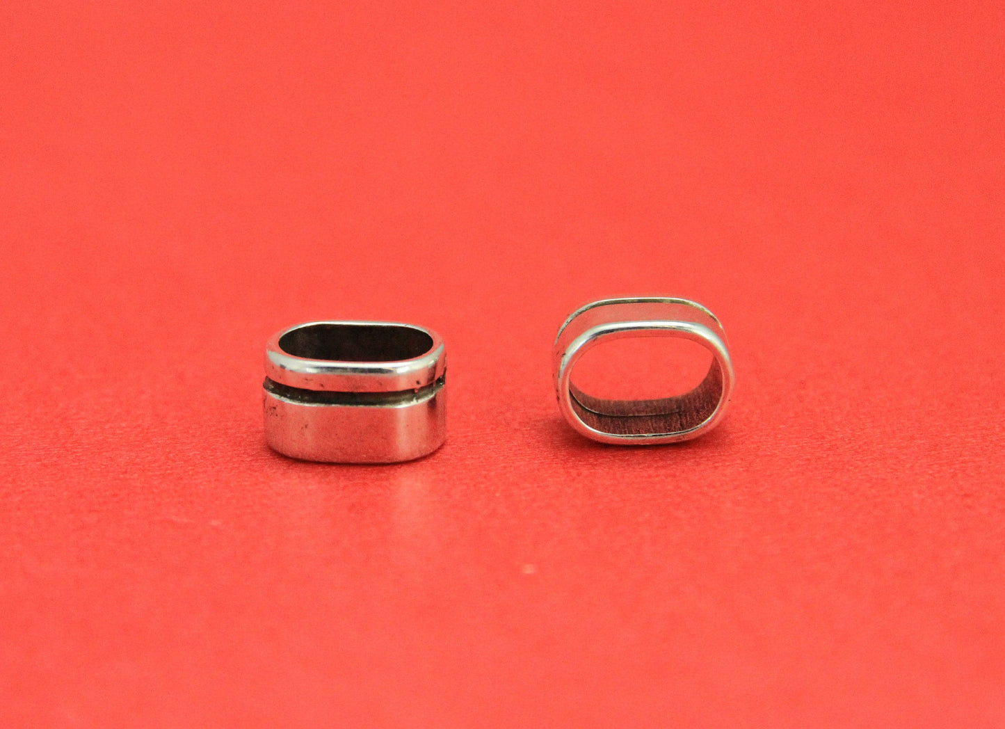 LS0057>> MADE IN EUROPE 2 zamak ring sliders, licorice ring slider, 10x6mm  sliders, Qty2