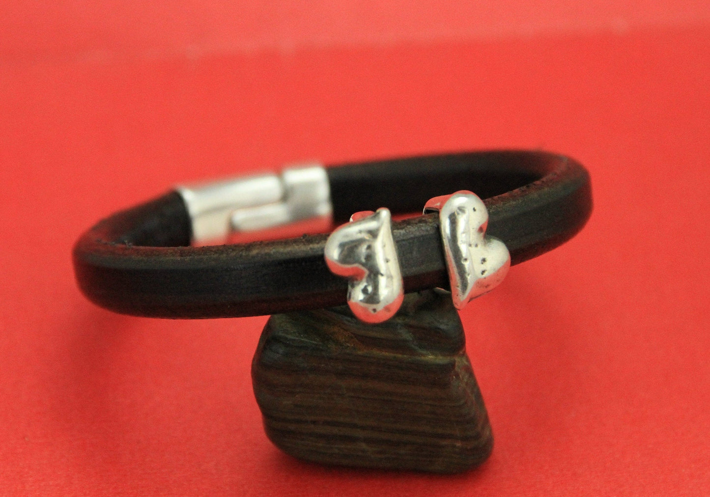 LS0058>>MADE in EUROPE zamak heart sliders for licorice cord, licorice cord heart sliders qty2