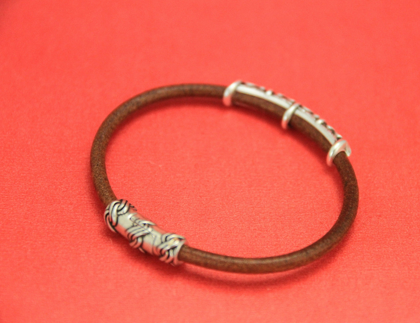 RS0041>>MADE IN EUROPE zamak engraved slider, zamak 4mm engraved tube, 4mm leather cord tube slider, Qty1