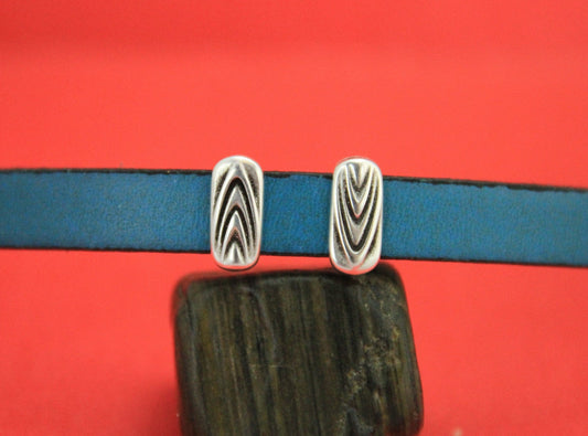 FS0409>>MADE in EUROPE 4 zamak sliders, 10mm flat cord sliders, 10mm leather cord  sliders, Qty4