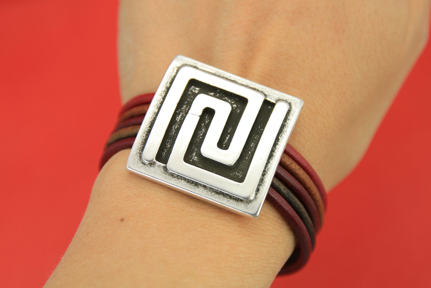 FS0410>>MADE IN EUROPE zamak large slider, greek key slider, Qty1