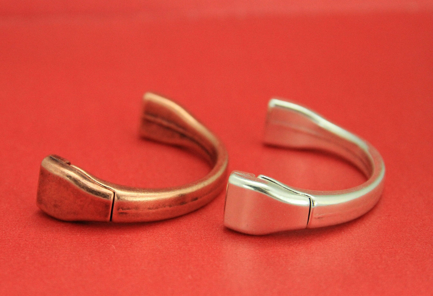 B0070>>MADE IN EUROPE zamak half bracelet, 10mm cord half cuff, silver half bracelet, copper half bracelet Qty1